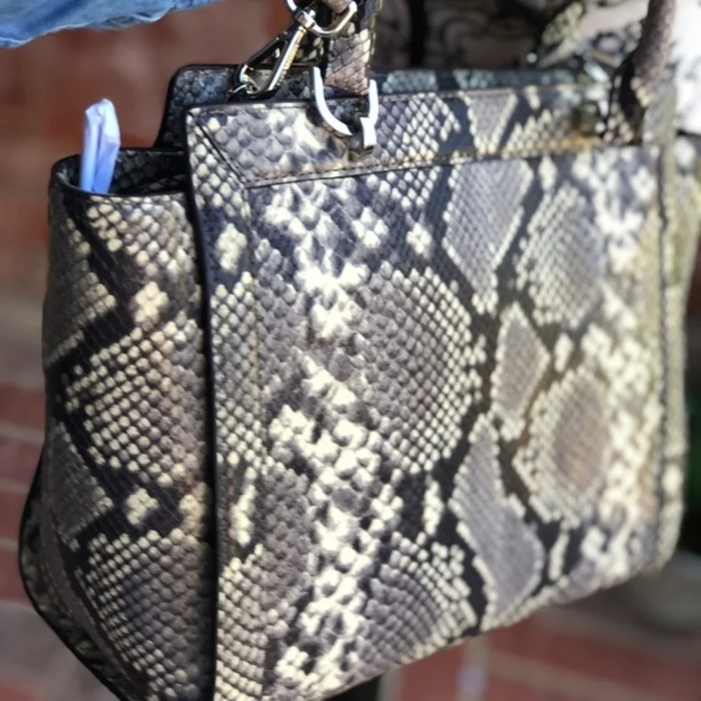 Michael kors large Tina embossed leather satchel